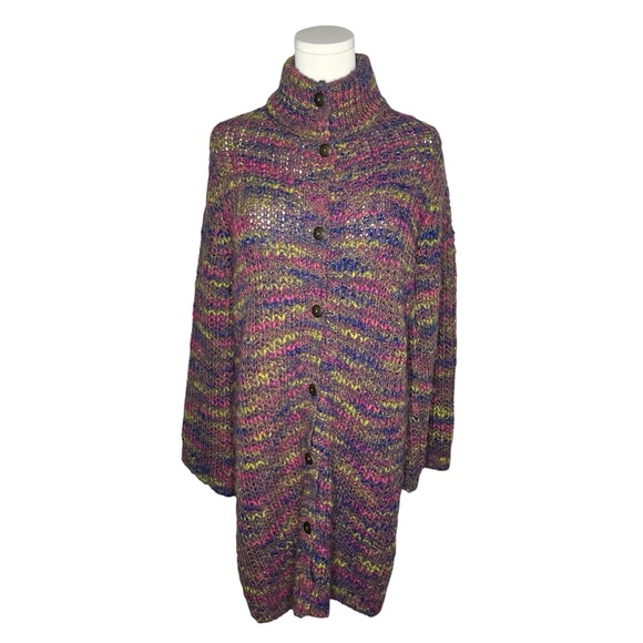 Sundance Ainsley Highland Multicolored Chunky Knit Longline Cardigan Sweater - Picture 2 of 10